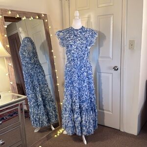 Mac Duggal Blue Floral Dress